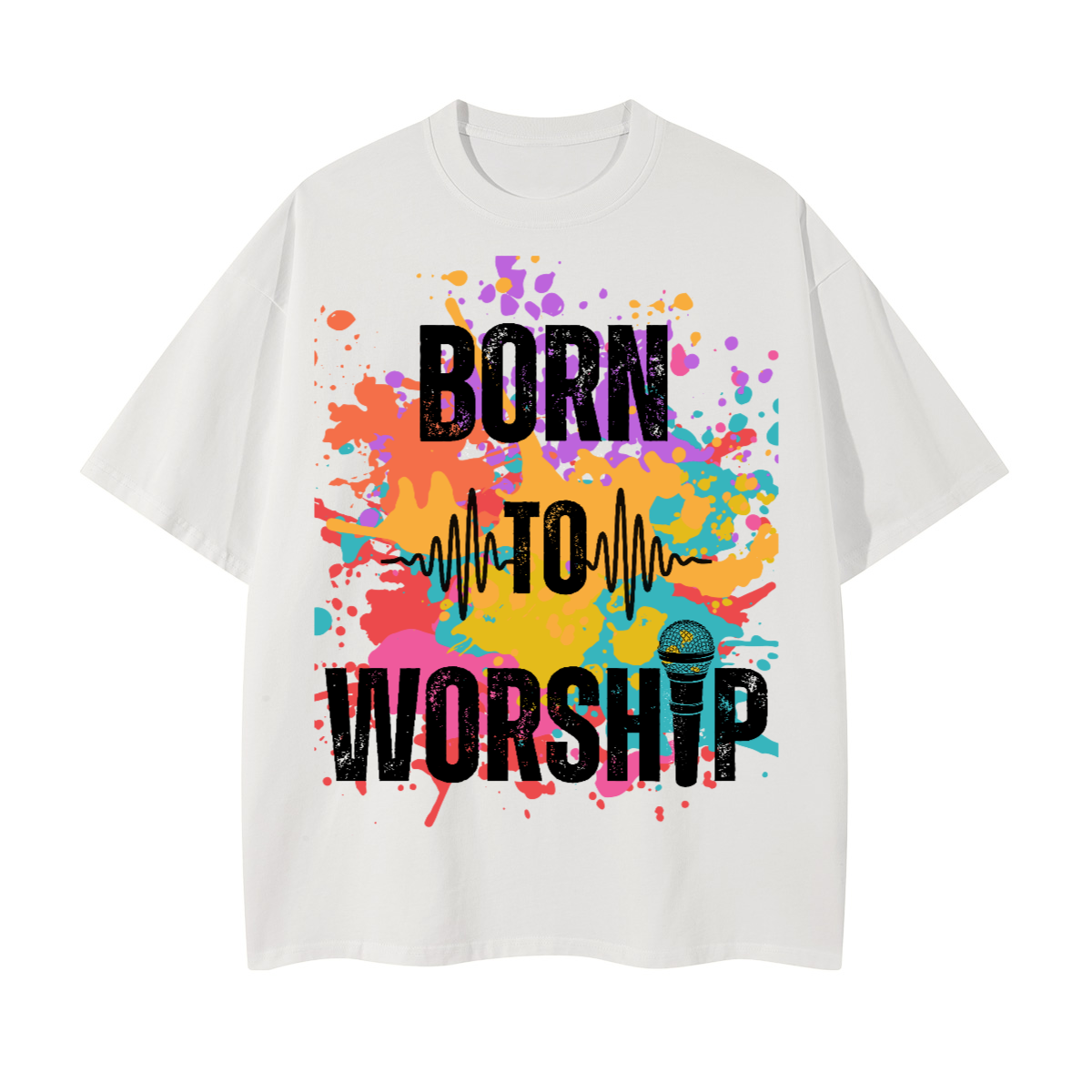 Born To Worship Unisex Glow in the Dark Oversized T-Shirt