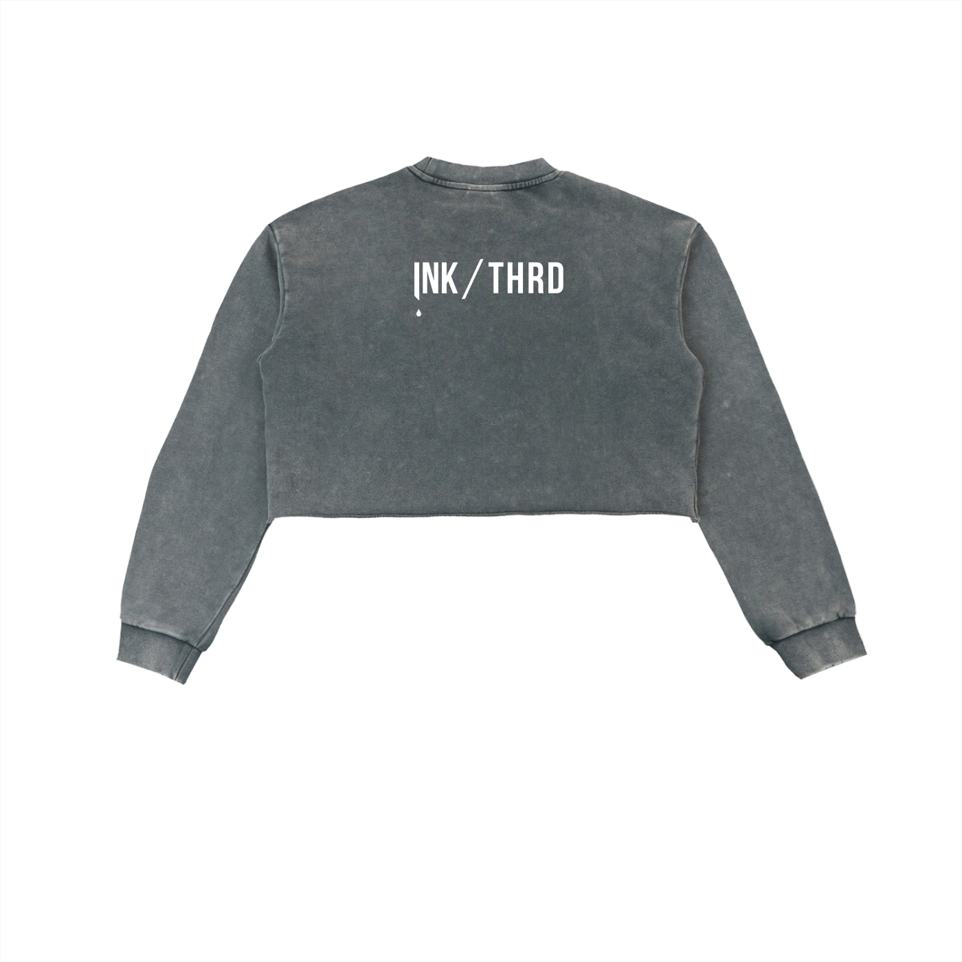 Saved By Grace. Built for War. Snow Washed Cropped Sweatshirt.
