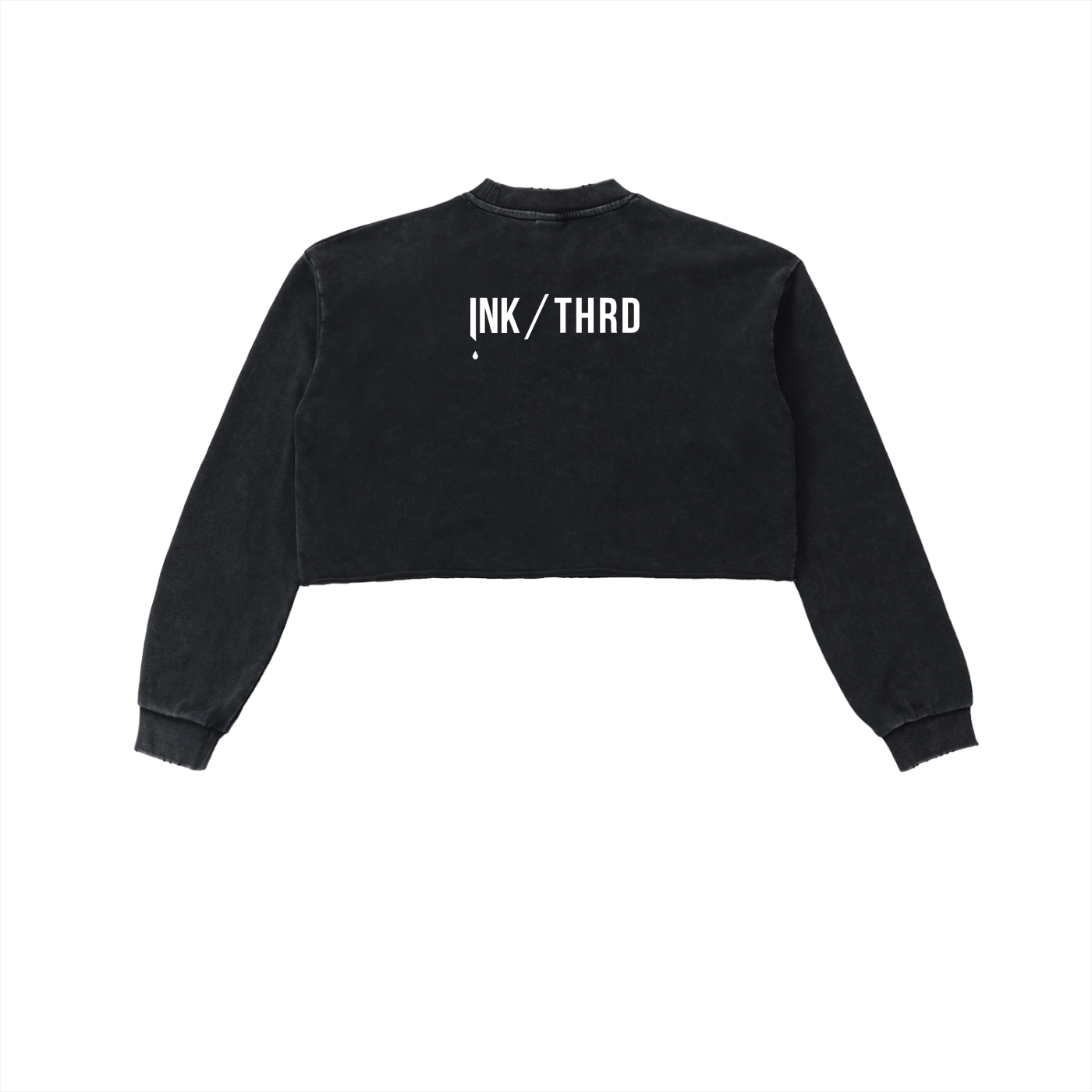 Saved By Grace. Built for War. Snow Washed Cropped Sweatshirt.