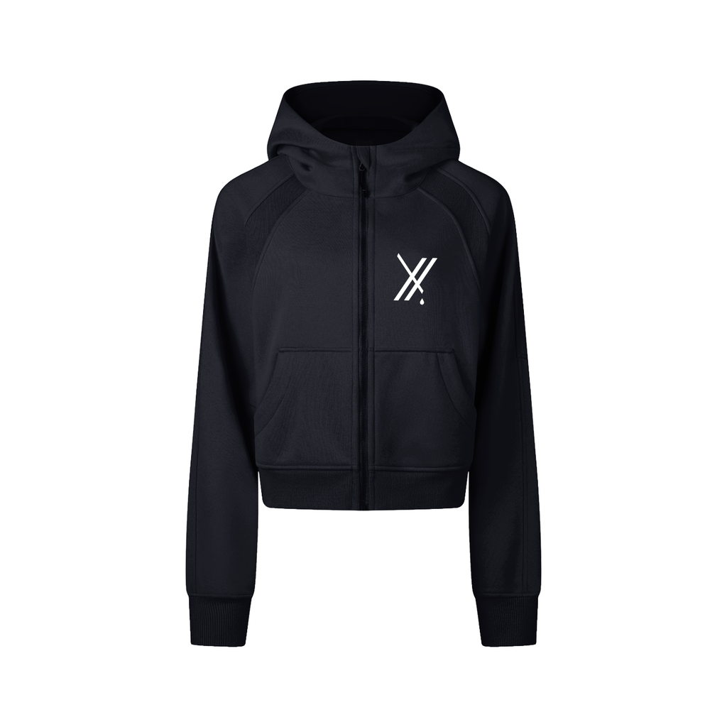 Cropped Zip-Through Hoodie