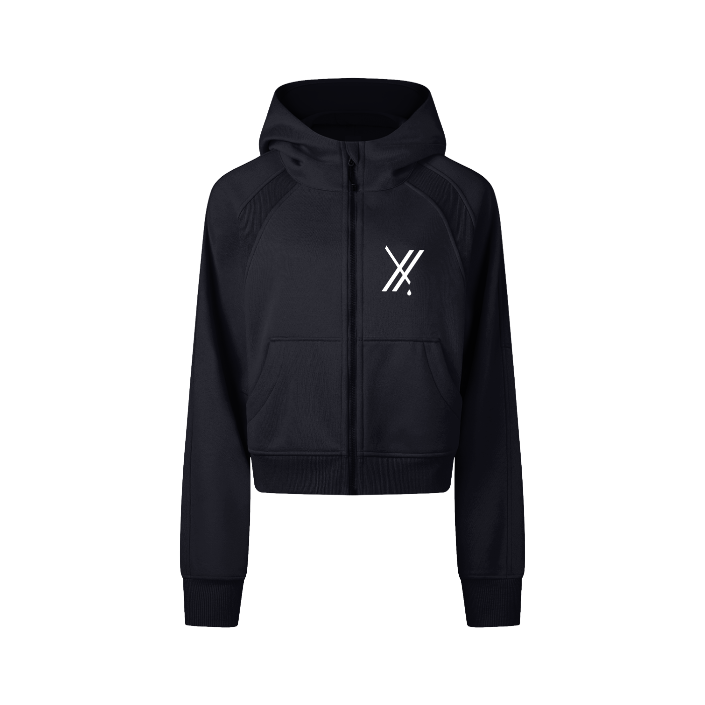 Cropped Zip-Through Hoodie