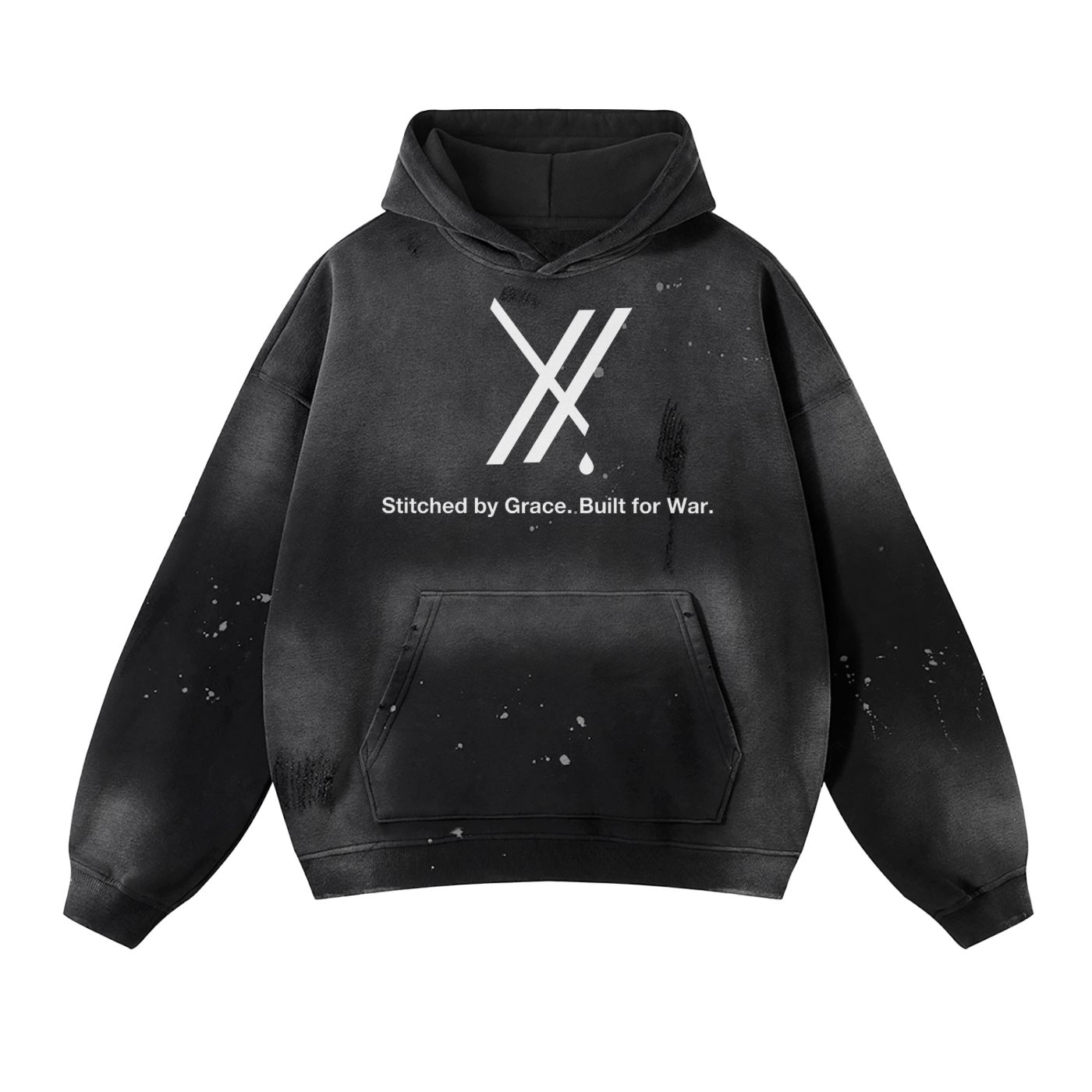 Vintage Wash Frayed Fleece Hoodie