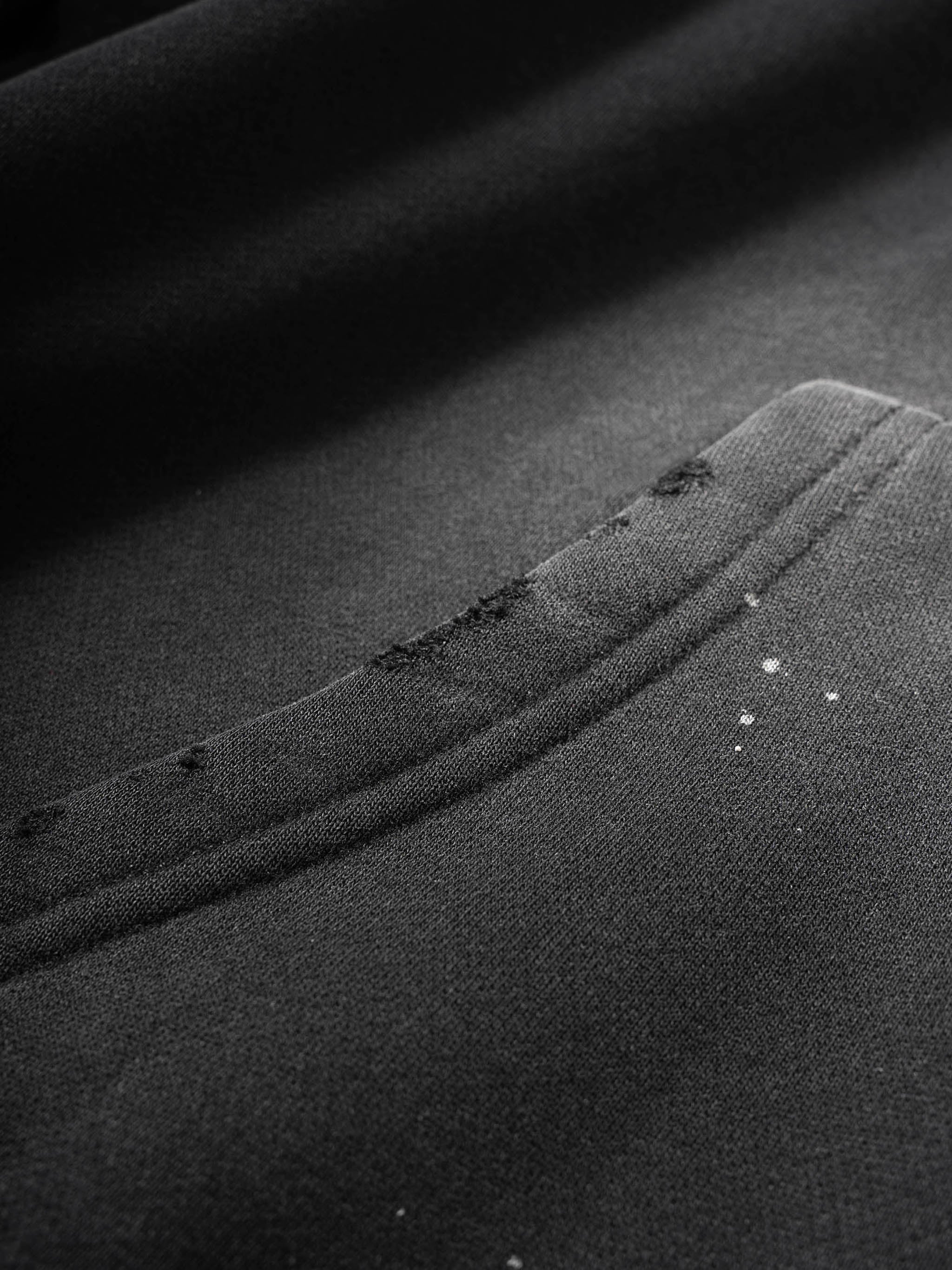 Vintage Wash Frayed Fleece Hoodie